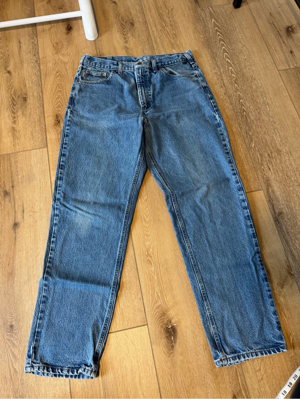 Mens Vintage Carhartt Relaxed Fit jeans, model B17 DST, size 35x32